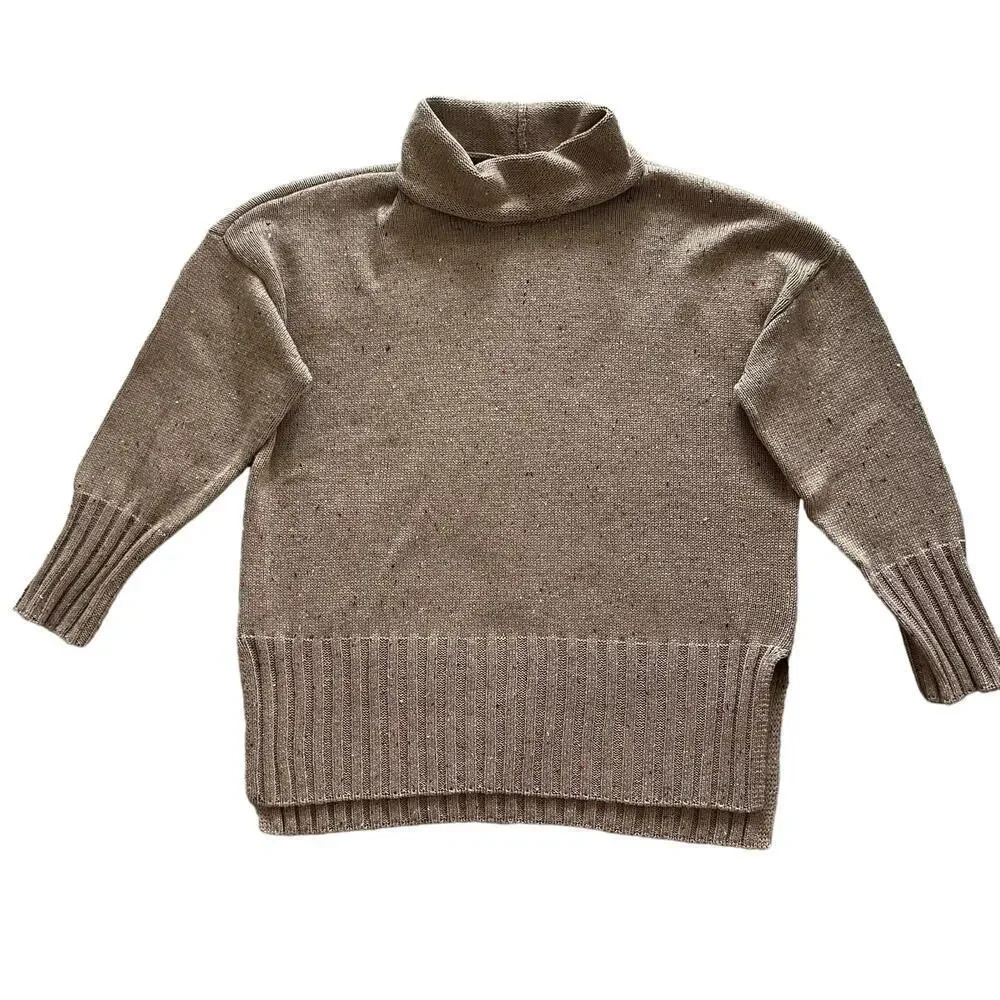 Free Assembly Women’s‎ Small Brown Speckled Turtleneck Long Sleeve Sweater